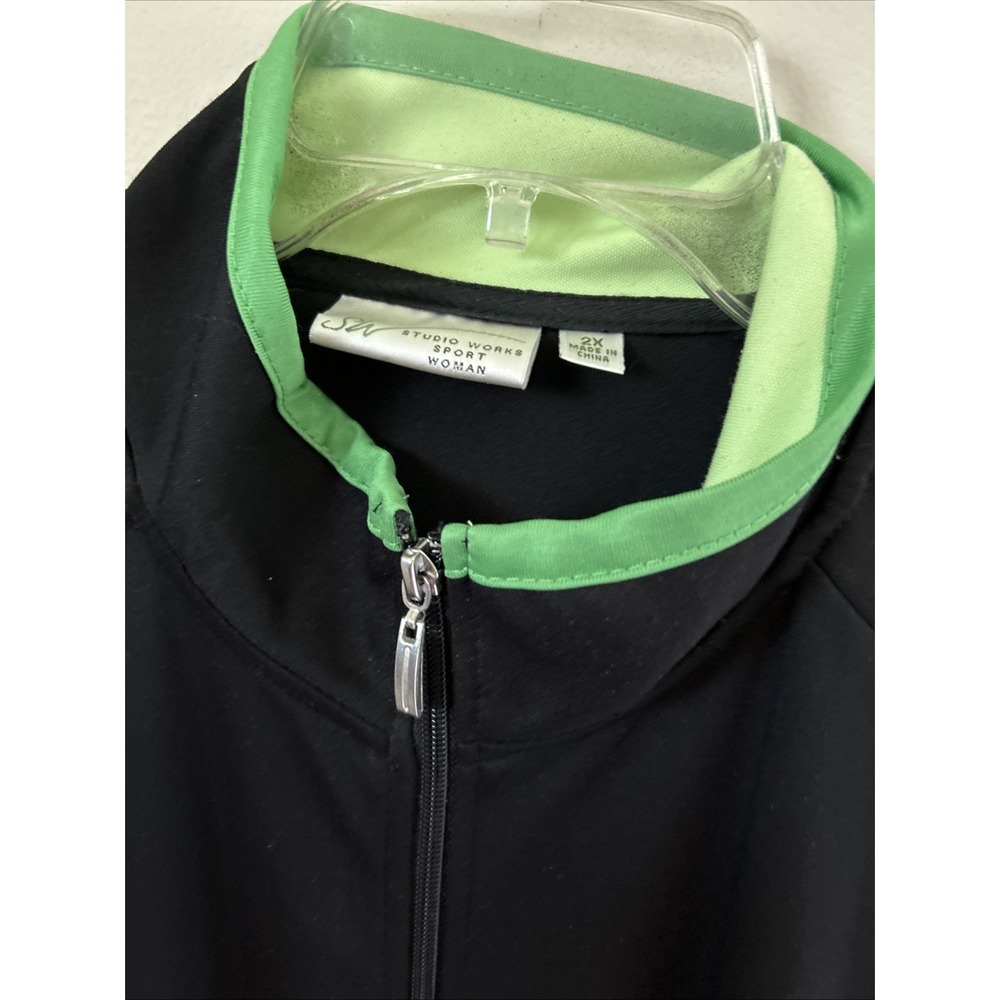 Vintage Women's Studio Works‎ 2X Black Track Jacket - Picture 2 of 5